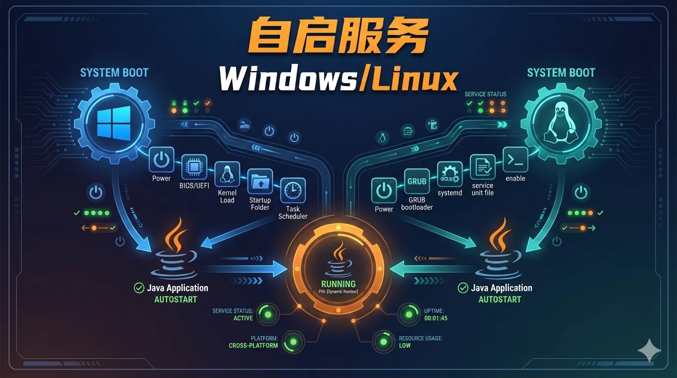Java 程序设置为开机自启