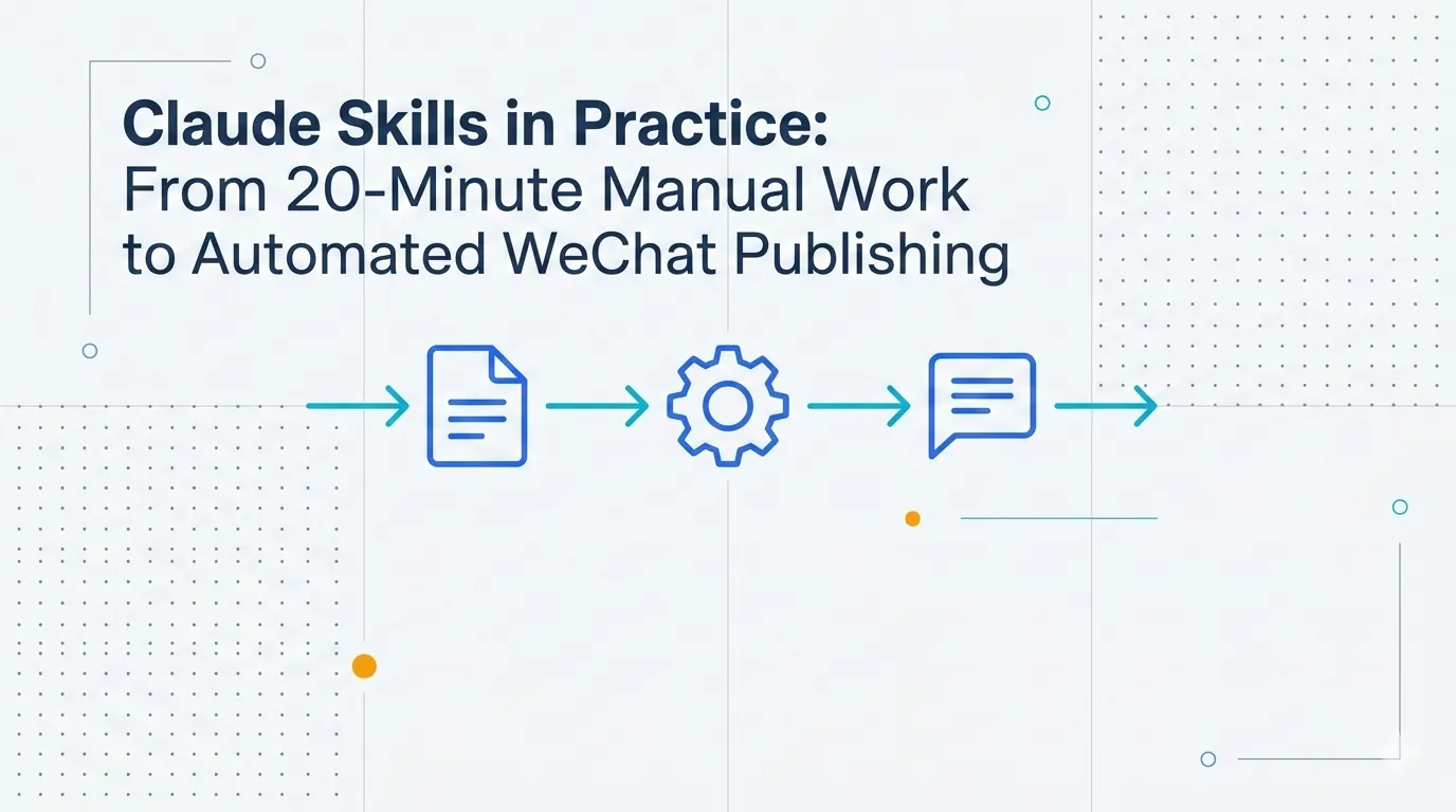 Claude Skills in Practice: From 20-Minute Manual Work to Automated WeChat Publishing
