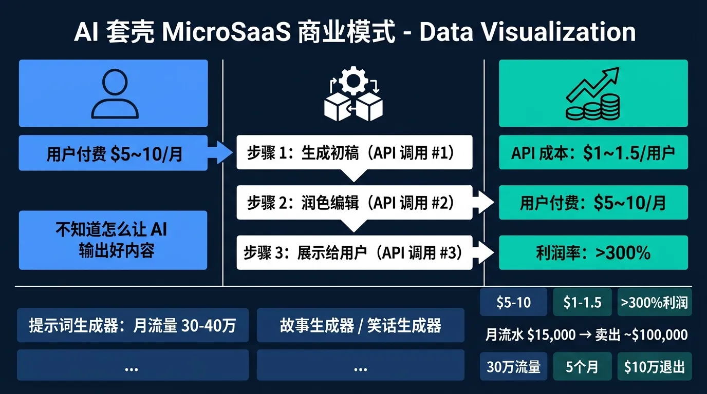AI 套壳 MicroSaaS 商业模式：从 API 成本到 300% 利润率