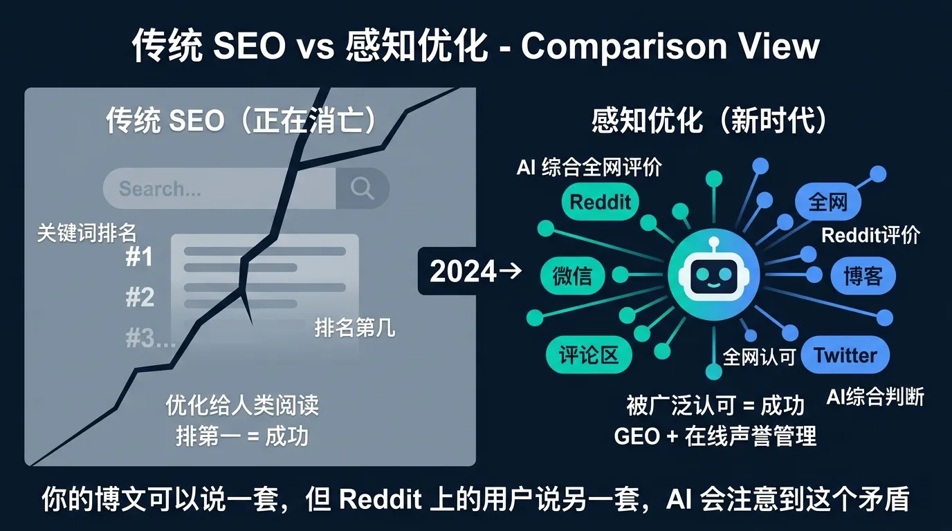 感知优化 vs 传统 SEO：搜索优化的范式迁移