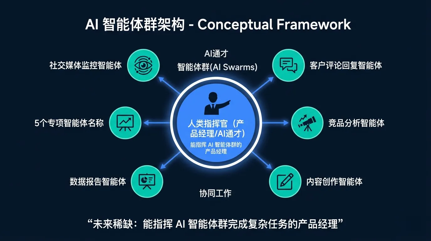 AI 智能体群架构：产品经理指挥 5 个专项智能体协同工作