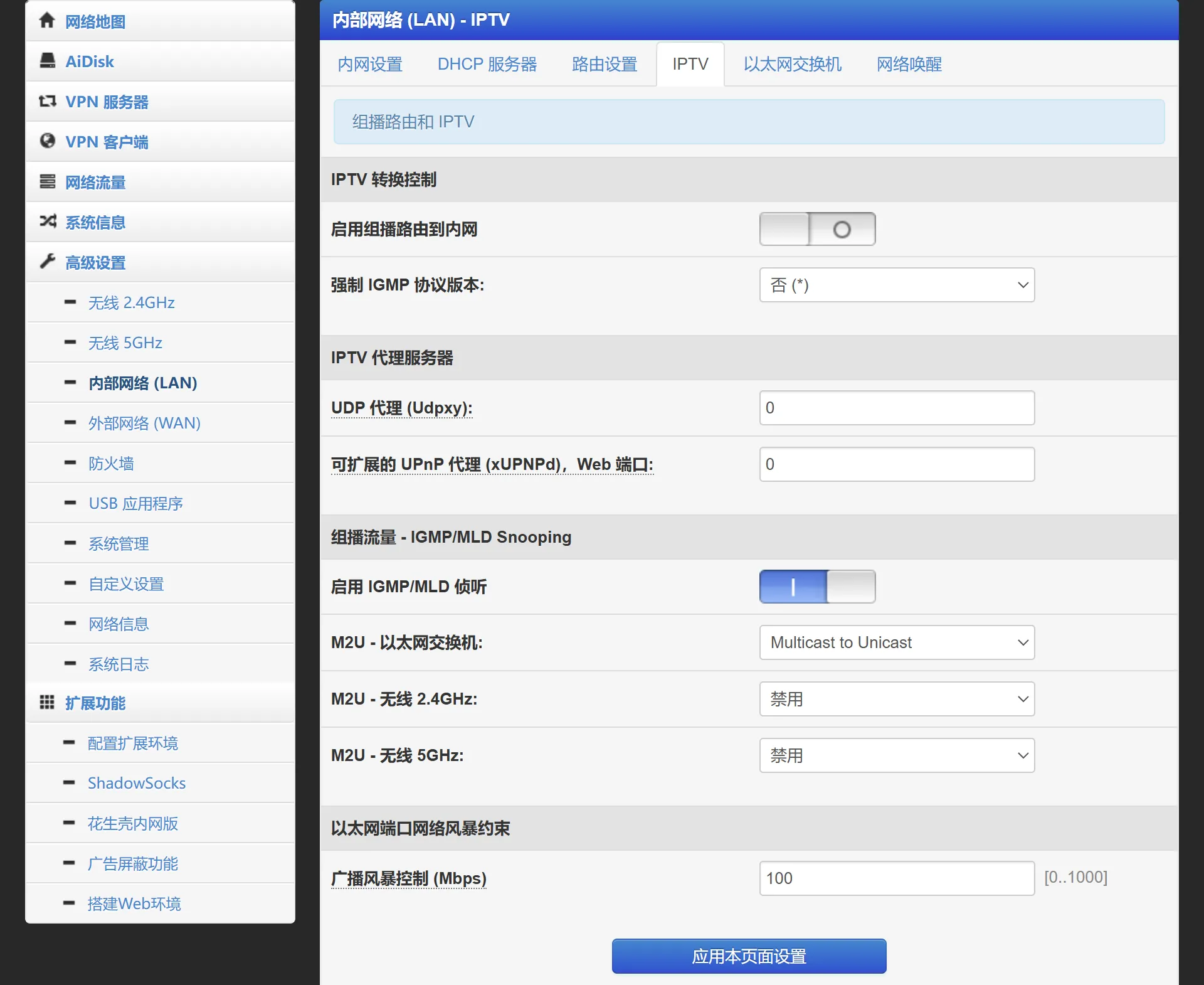 路由器 IPTV LAN